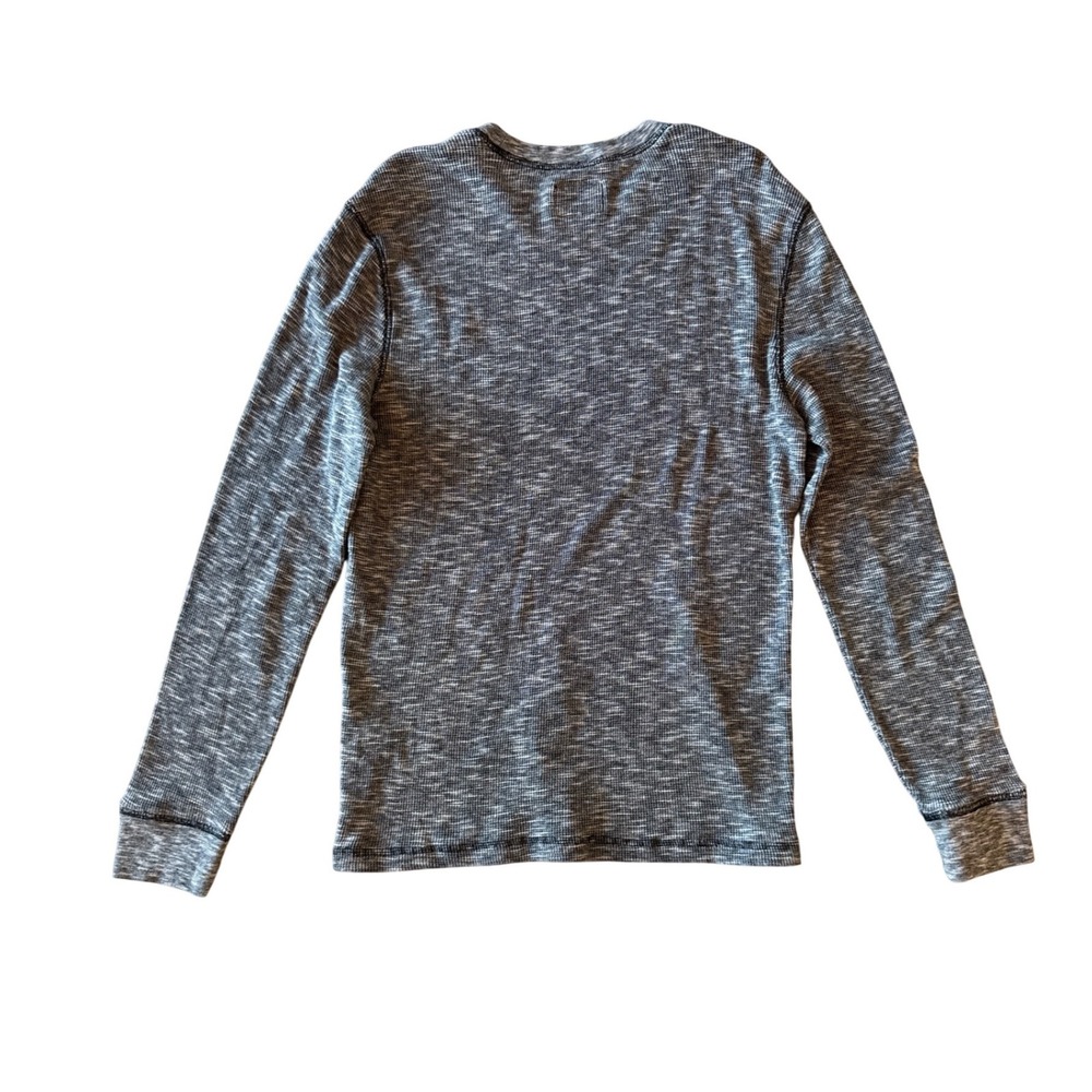 Express Men Modern Waffle Knit Thermal Shirt Medium Grey Marl Pullover Lion Logo